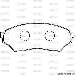 Advics D1N021 - Комплект спирачно феродо, дискови спирачки vvparts.bg