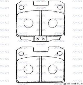 Advics D2N012 - Комплект спирачно феродо, дискови спирачки vvparts.bg