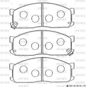 Advics E1N009 - Комплект спирачно феродо, дискови спирачки vvparts.bg