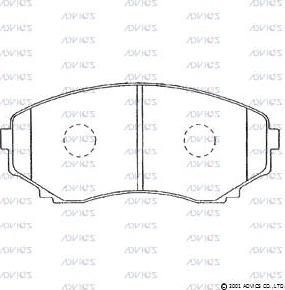 Advics E1N004 - Комплект спирачно феродо, дискови спирачки vvparts.bg