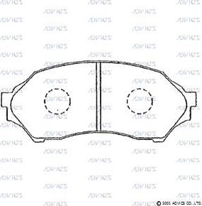 Advics E1N003 - Комплект спирачно феродо, дискови спирачки vvparts.bg