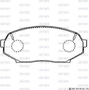 Advics E1N015 - Комплект спирачно феродо, дискови спирачки vvparts.bg