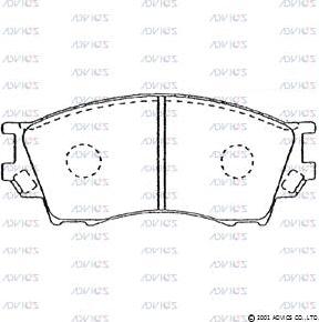 Advics E1N038 - Комплект спирачно феродо, дискови спирачки vvparts.bg