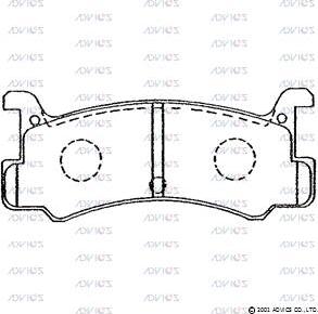 Advics E2N032 - Комплект спирачно феродо, дискови спирачки vvparts.bg