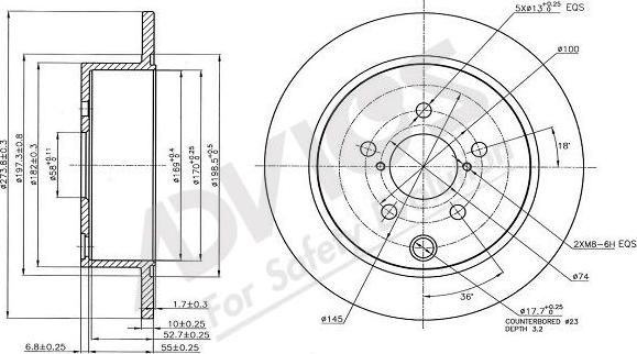 Advics F6R210B - Спирачен диск vvparts.bg