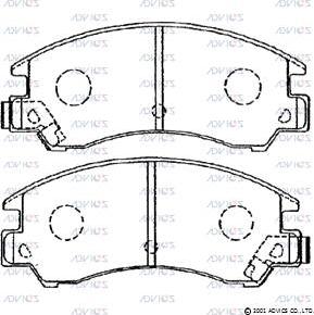 Advics F1N008 - Комплект спирачно феродо, дискови спирачки vvparts.bg