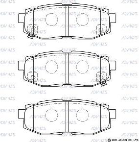 Advics SN146P - Комплект спирачно феродо, дискови спирачки vvparts.bg