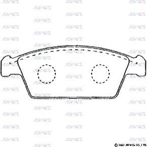 Advics H1N005 - Комплект спирачно феродо, дискови спирачки vvparts.bg