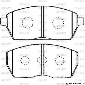 Advics H1N006 - Комплект спирачно феродо, дискови спирачки vvparts.bg