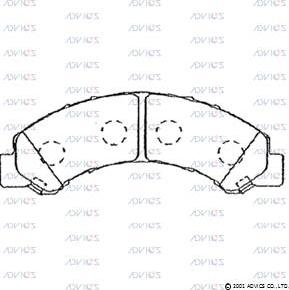 Advics SN896 - Комплект спирачно феродо, дискови спирачки vvparts.bg