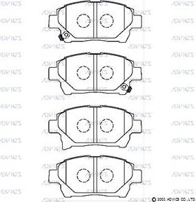 Advics SN956P - Комплект спирачно феродо, дискови спирачки vvparts.bg