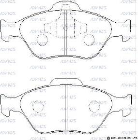 Advics SN901 - Комплект спирачно феродо, дискови спирачки vvparts.bg