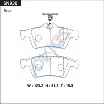 Advics SN930 - Комплект спирачно феродо, дискови спирачки vvparts.bg