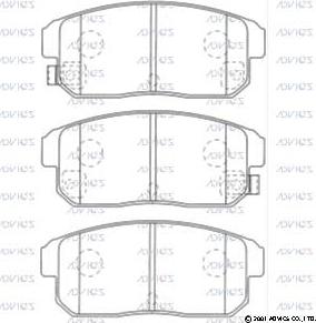 Advics SN433P - Комплект спирачно феродо, дискови спирачки vvparts.bg