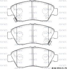 Advics SN437P - Комплект спирачно феродо, дискови спирачки vvparts.bg