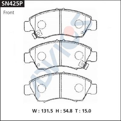 Advics SN425P - Комплект спирачно феродо, дискови спирачки vvparts.bg