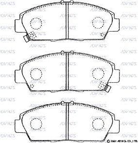 Advics SN428P - Комплект спирачно феродо, дискови спирачки vvparts.bg