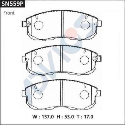 Advics SN559P - Комплект спирачно феродо, дискови спирачки vvparts.bg