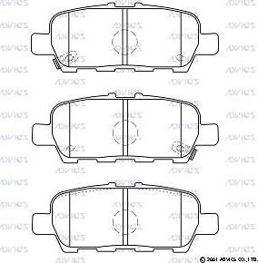 Advics SN509P - Комплект спирачно феродо, дискови спирачки vvparts.bg