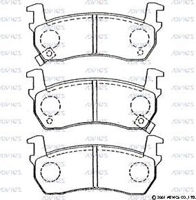 Advics SN538P - Комплект спирачно феродо, дискови спирачки vvparts.bg