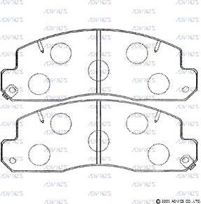 Ashuki 1080-5702 - Комплект спирачно феродо, дискови спирачки vvparts.bg