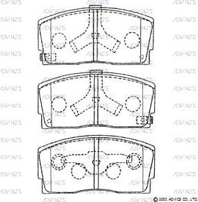 Advics SN623P - Комплект спирачно феродо, дискови спирачки vvparts.bg