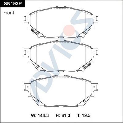 Advics SN193P - Комплект спирачно феродо, дискови спирачки vvparts.bg