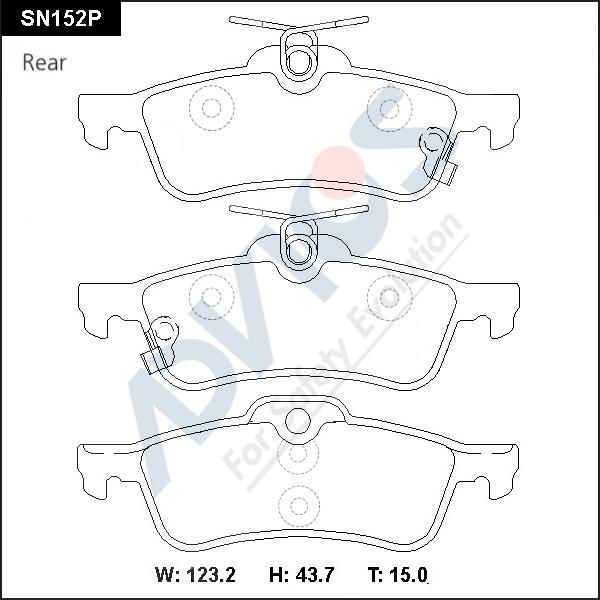 Advics SN152P - Комплект спирачно феродо, дискови спирачки vvparts.bg