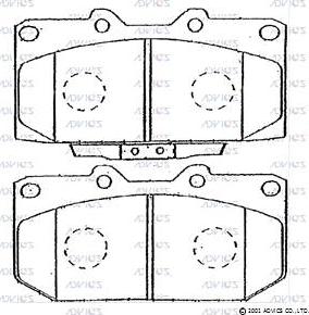 Advics SN109P - Комплект спирачно феродо, дискови спирачки vvparts.bg