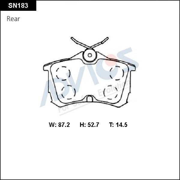 Advics SN183 - Комплект спирачно феродо, дискови спирачки vvparts.bg