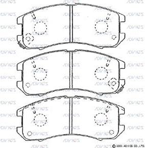 Advics SN848P - Комплект спирачно феродо, дискови спирачки vvparts.bg