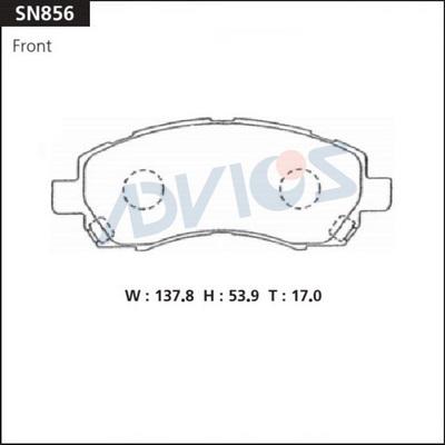 Advics SN856 - Комплект спирачно феродо, дискови спирачки vvparts.bg
