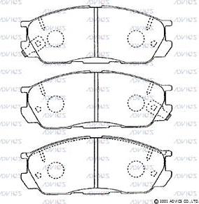 Advics SN819P - Комплект спирачно феродо, дискови спирачки vvparts.bg