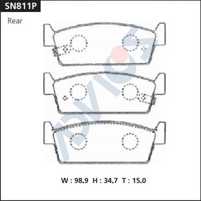 Advics SN811P - Комплект спирачно феродо, дискови спирачки vvparts.bg