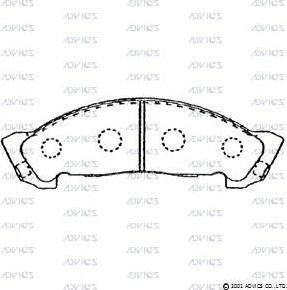 Advics SN836P - Комплект спирачно феродо, дискови спирачки vvparts.bg