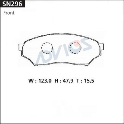 Advics SN296 - Комплект спирачно феродо, дискови спирачки vvparts.bg