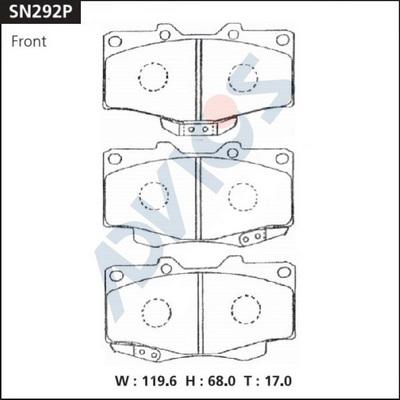 Advics SN292P - Комплект спирачно феродо, дискови спирачки vvparts.bg