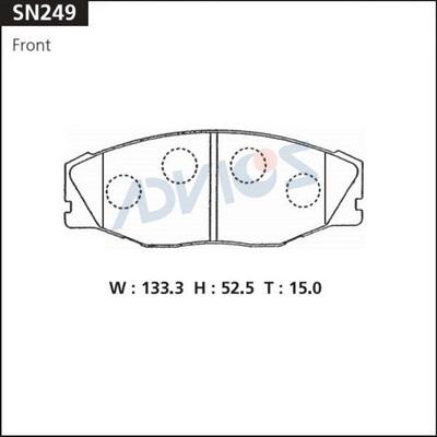 Advics SN249 - Комплект спирачно феродо, дискови спирачки vvparts.bg