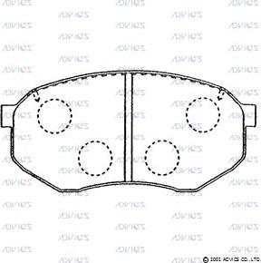 Advics SN245 - Комплект спирачно феродо, дискови спирачки vvparts.bg