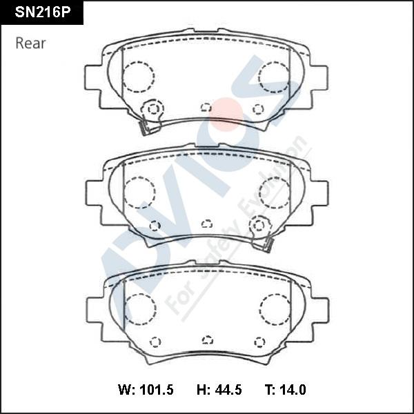 Advics SN216P - Комплект спирачно феродо, дискови спирачки vvparts.bg