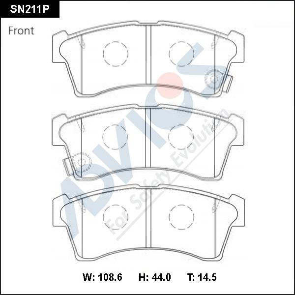 Advics SN211P - Комплект спирачно феродо, дискови спирачки vvparts.bg