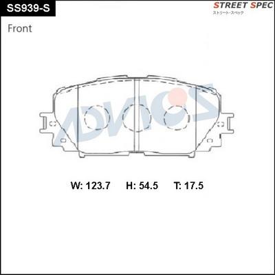 Advics SS939-S - Комплект спирачно феродо, дискови спирачки vvparts.bg