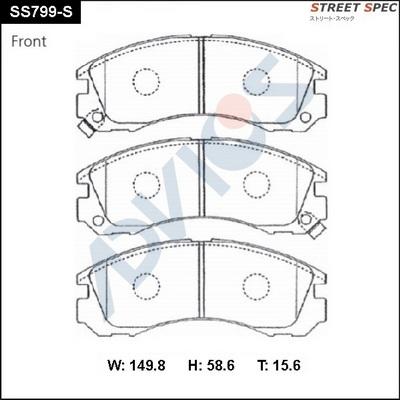 Advics SS799-S - Комплект спирачно феродо, дискови спирачки vvparts.bg