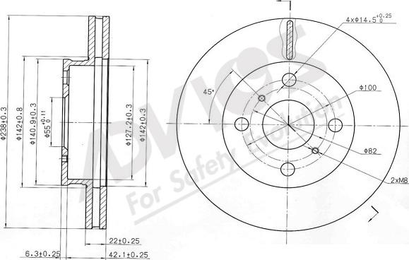 ADVICS-SEA A6F450 - Спирачен диск vvparts.bg