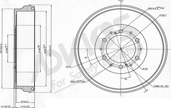 ADVICS-SEA A7R010 - Спирачен барабан vvparts.bg