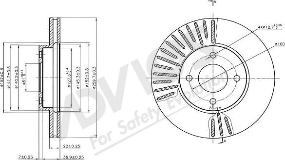 ADVICS-SEA B6F504 - Спирачен диск vvparts.bg