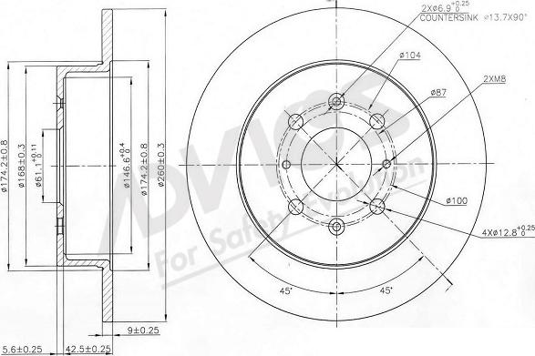 ADVICS-SEA C6R245 - Спирачен диск vvparts.bg