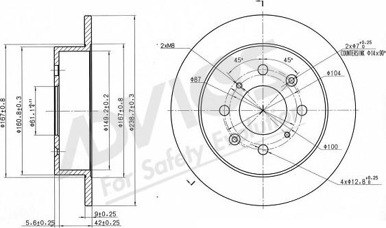 ADVICS-SEA C6R250 - Спирачен диск vvparts.bg