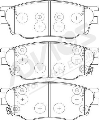 ADVICS-SEA E1N025Y - Комплект спирачно феродо, дискови спирачки vvparts.bg