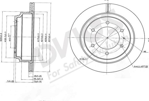 ADVICS-SEA J6R550 - Спирачен диск vvparts.bg